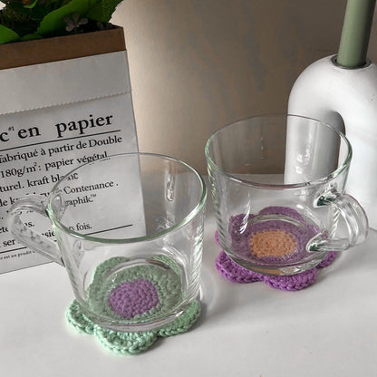 Crochet Flower Coasters | Crochet y2k Home Decor | Handmade Coasters
